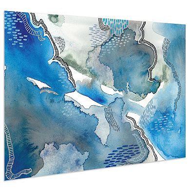 Empire Art Direct Subtle Blues I Glass Wall Art