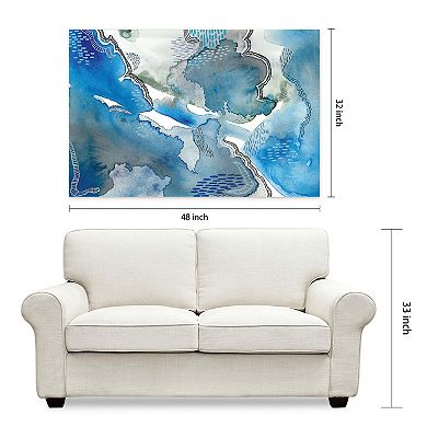 Empire Art Direct Subtle Blues I Glass Wall Art