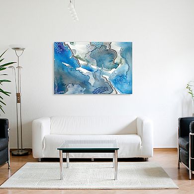 Empire Art Direct Subtle Blues I Glass Wall Art
