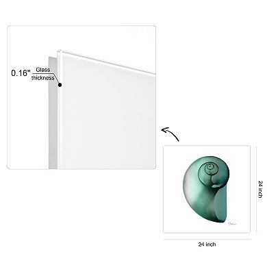 Empire Art Direct Shimmering Snail II Glass Wall Art