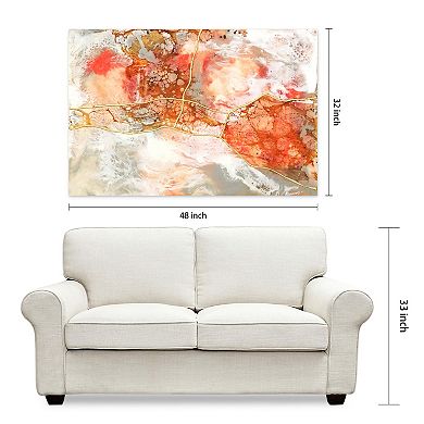 Empire Art Direct Coral Lace II Glass Wall Art