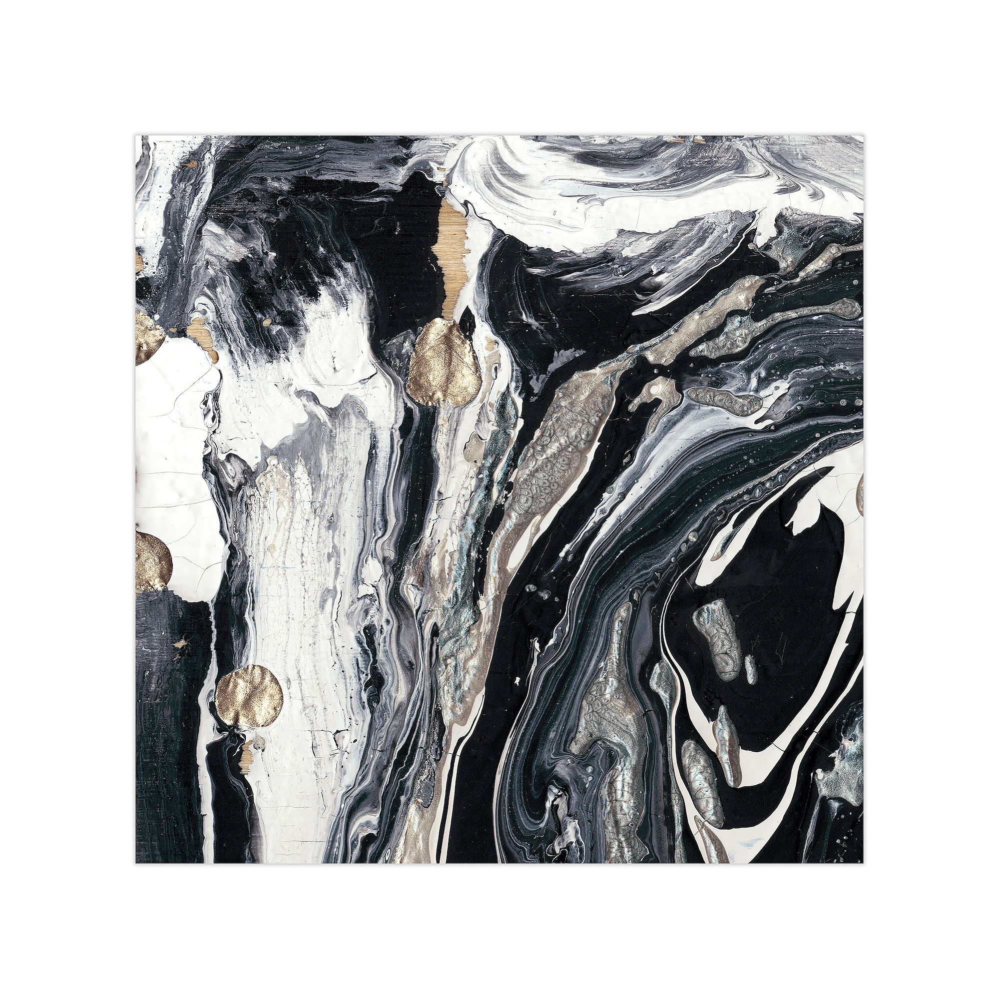 Empire Art Direct Ebony & Ivory A Glass Wall Art, Black
