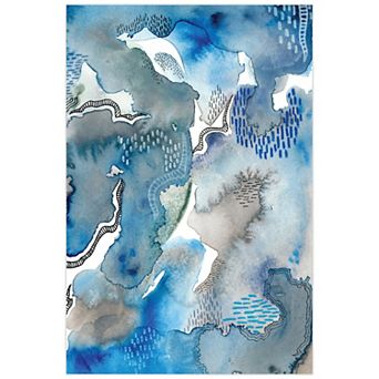 Empire Art Direct Subtle Blues II Glass Wall Art