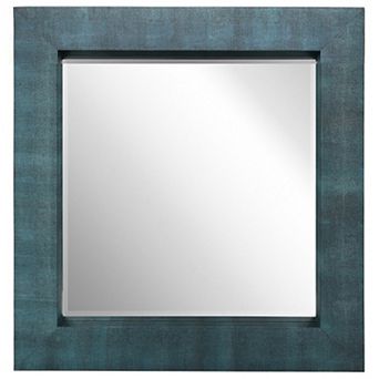 Empire Art Direct Metallic Shagreen Leather Framed Beveled Mirror