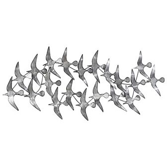 Flock Etched Metal Wall Sculpture