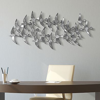 Flock Etched Metal Wall Sculpture