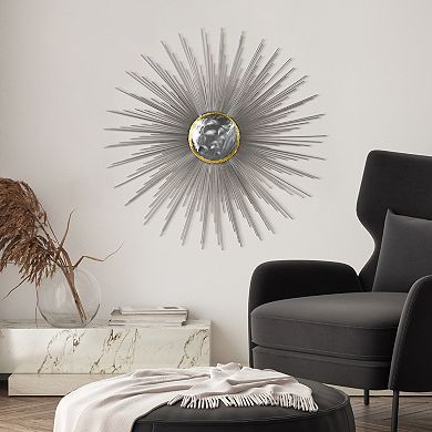Starburst Etched Metal Wall Sculpture