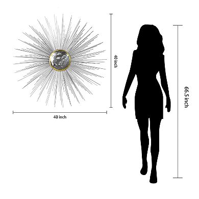 Starburst Etched Metal Wall Sculpture