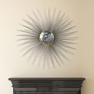 Starburst Etched Metal Wall Sculpture