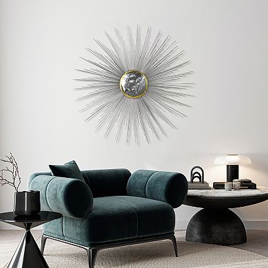 Starburst Etched Metal Wall Sculpture