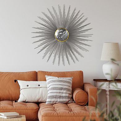 Starburst Etched Metal Wall Sculpture