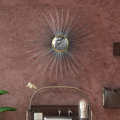 Starburst Etched Metal Wall Sculpture
