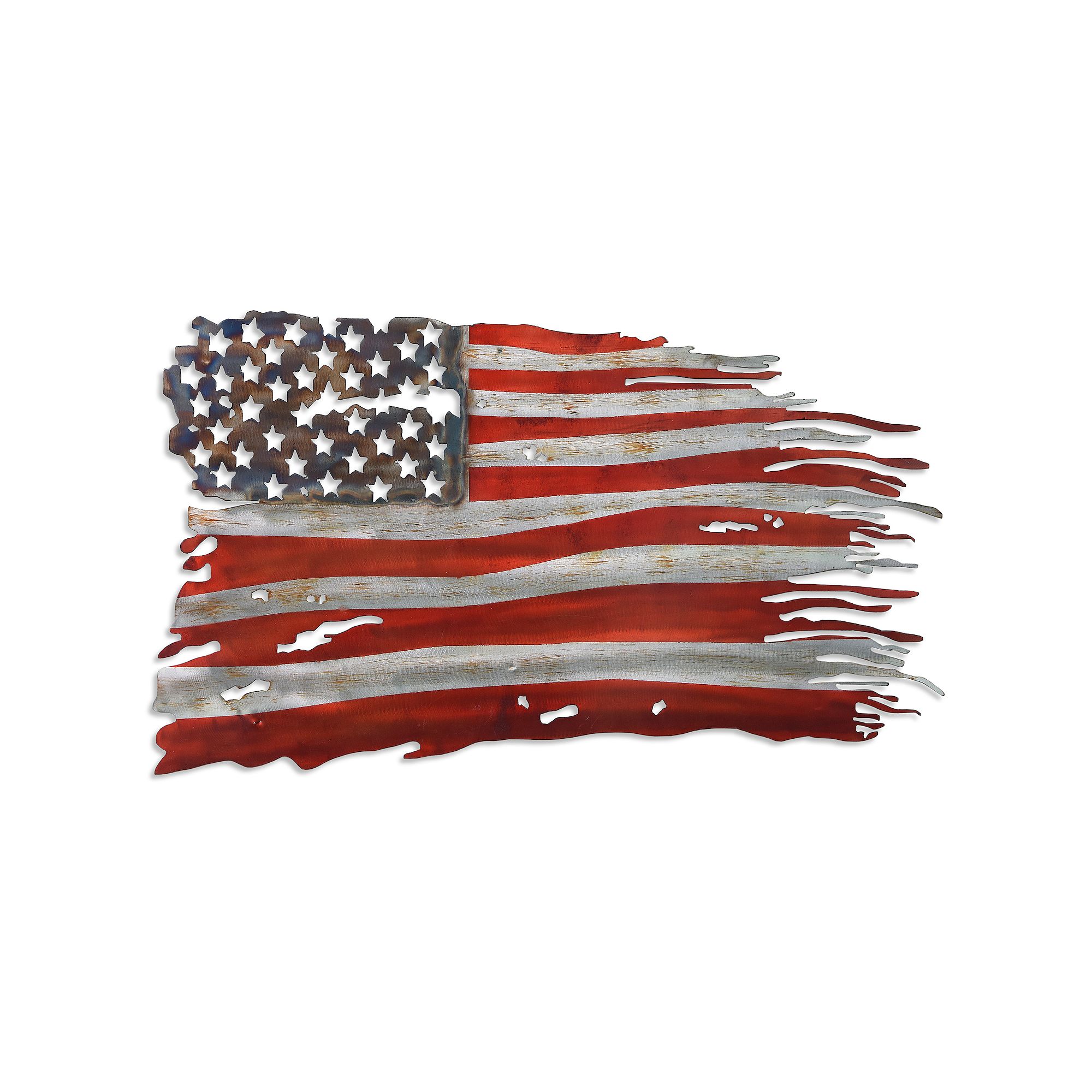 Free & Brave Etched Metal Wall Sculpture, Multi