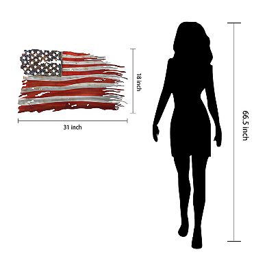 Free & Brave Etched Metal Wall Sculpture