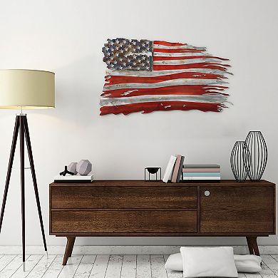 Free & Brave Etched Metal Wall Sculpture