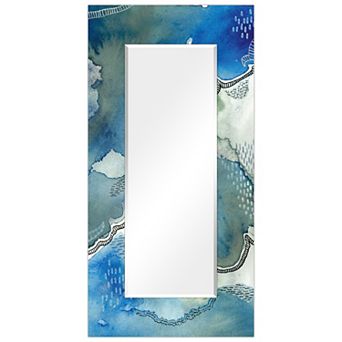 Subtle Blues Rectangular Beveled Mirror