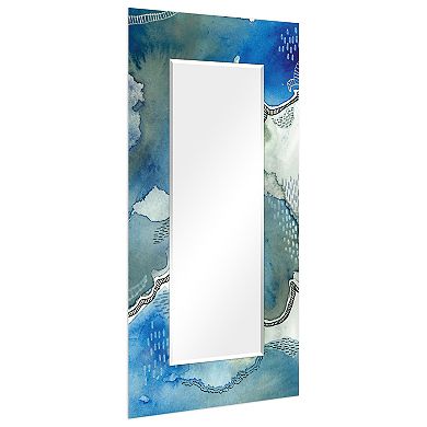 Subtle Blues Rectangular Beveled Mirror