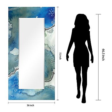 Subtle Blues Rectangular Beveled Mirror
