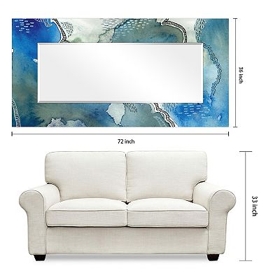 Subtle Blues Rectangular Beveled Mirror