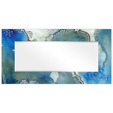 Subtle Blues Rectangular Beveled Mirror