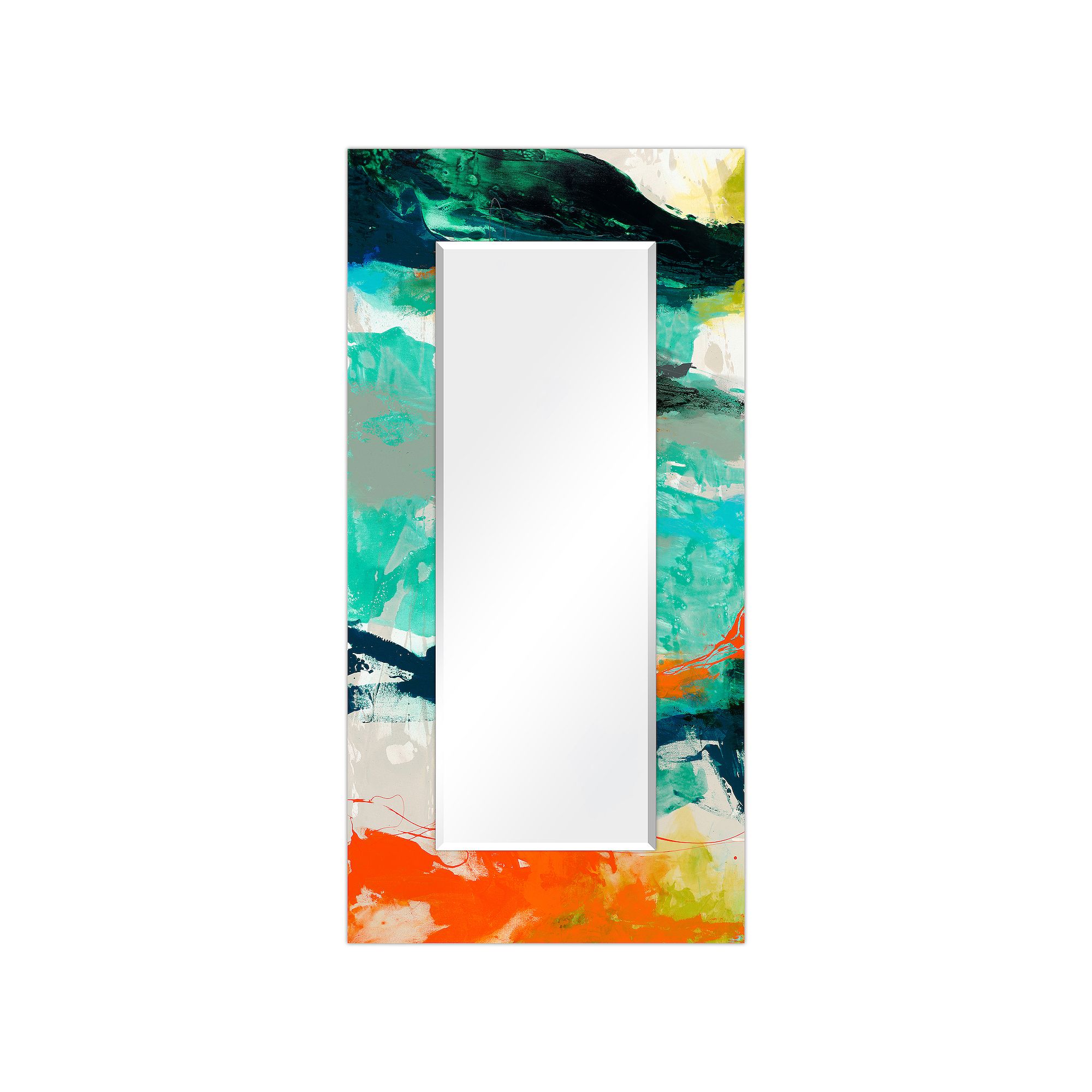 Tidal Abstract Rectangular Beveled Mirror, Multi