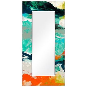 Tidal Abstract Rectangular Beveled Mirror