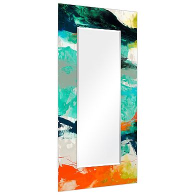 Tidal Abstract Rectangular Beveled Mirror