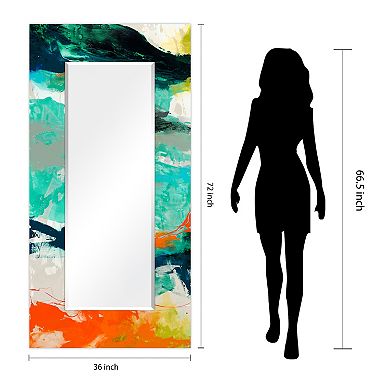 Tidal Abstract Rectangular Beveled Mirror