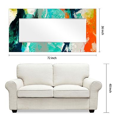 Tidal Abstract Rectangular Beveled Mirror