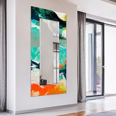 Tidal Abstract Rectangular Beveled Mirror