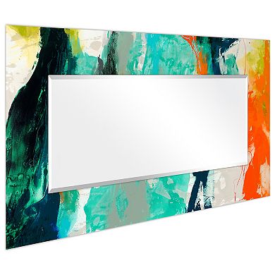 Tidal Abstract Rectangular Beveled Mirror