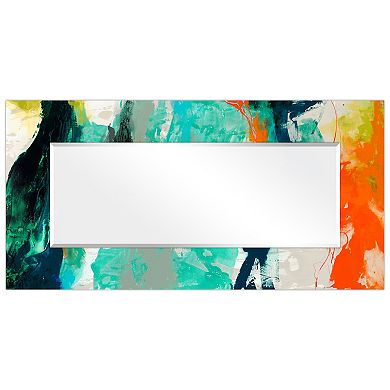 Tidal Abstract Rectangular Beveled Mirror