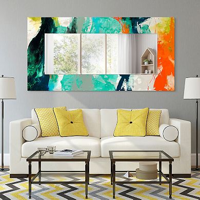 Tidal Abstract Rectangular Beveled Mirror