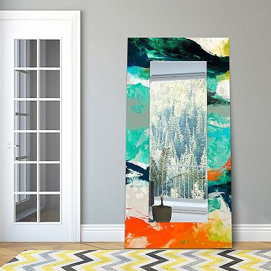 Tidal Abstract Rectangular Beveled Mirror