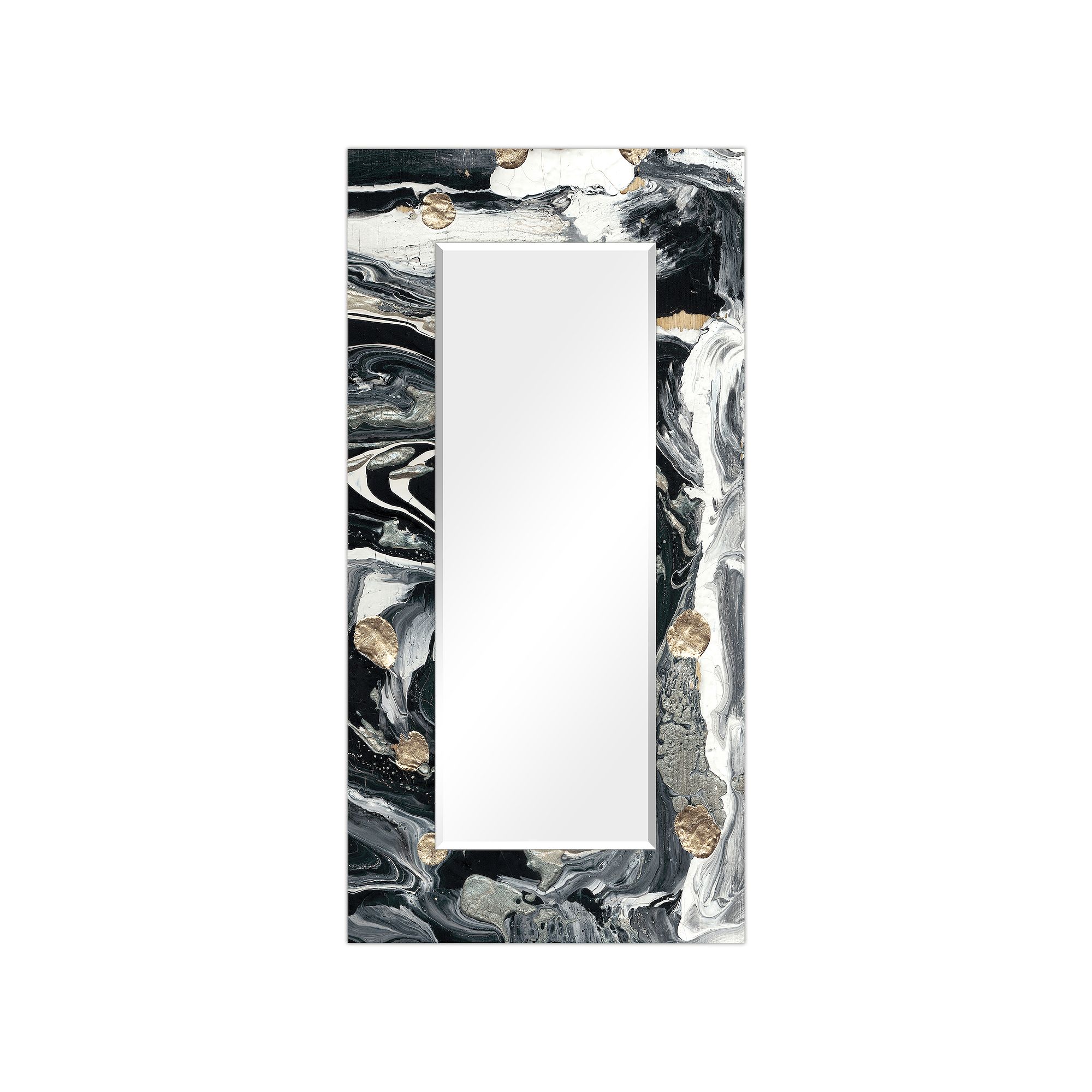 Ebony & Ivory Rectangular Beveled Mirror, Multi