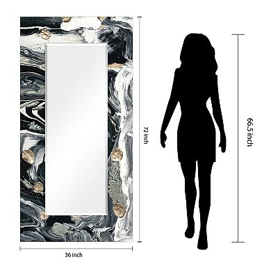 Ebony & Ivory Rectangular Beveled Mirror
