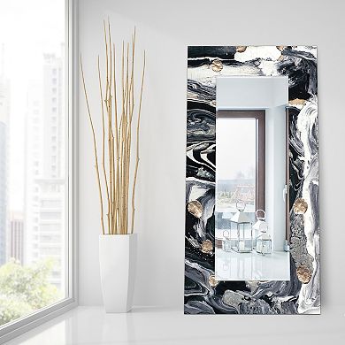 Ebony & Ivory Rectangular Beveled Mirror