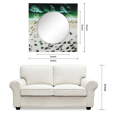 Beach Round Beveled Mirror