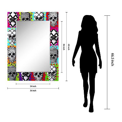 Sugar Skulls Rectangular Beveled Mirror