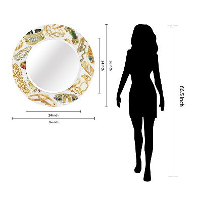 Gold Charm Round Beveled Mirror