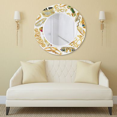 Gold Charm Round Beveled Mirror