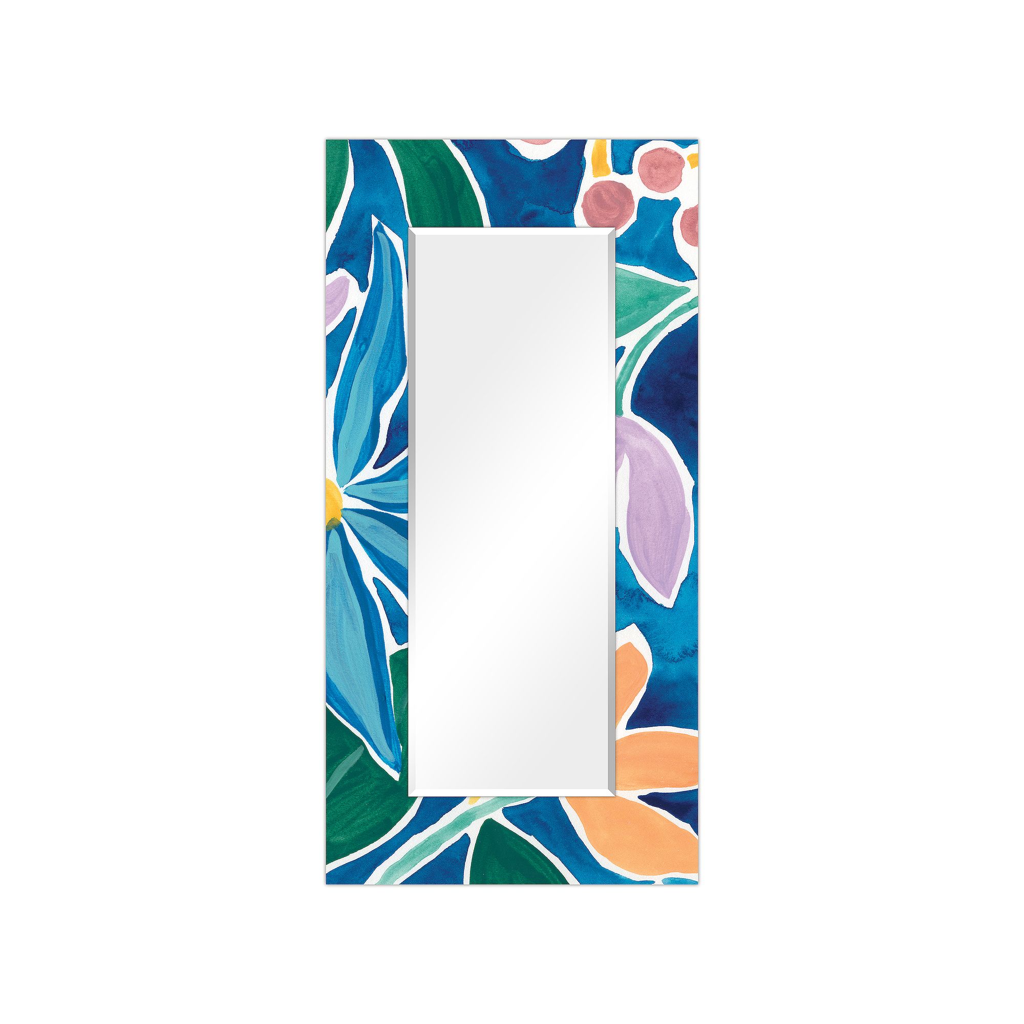 Tiki Square Rectangular Beveled Mirror, Multi