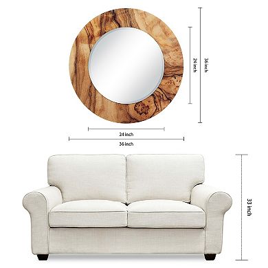 Forest Round Beveled Mirror