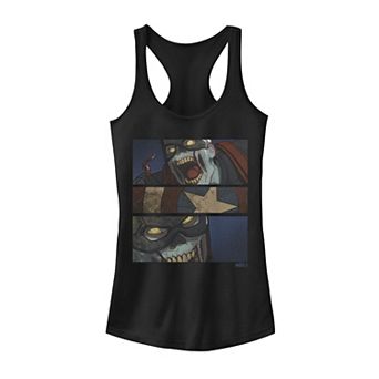 Juniors' Marvel What If Captain America Zombie Panels Tank Top