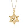 14k Gold Polished & Diamond Cut Star Pendant Necklace