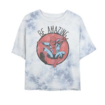 Juniors' Marvel Spider-Man "Be Amazing" Distressed Tee