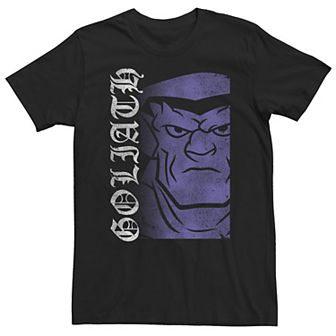 Big & Tall Gargoyles Goliath Big Head Logo Purple Hue Stamp Tee