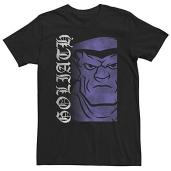 Big & Tall Gargoyles Goliath Big Head Logo Purple Hue Stamp Tee