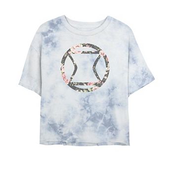 Juniors' Marvel Black Widow Floral Tee
