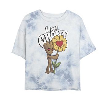 Juniors' Marvel Guardians "I Am Groot" Daisy Flower Valentine's Tee